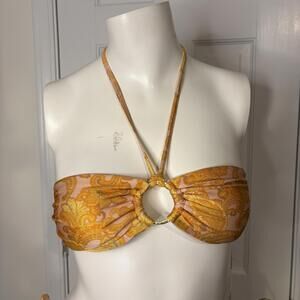 Minkpink XS NWT Yellow Paisley Bikini Top